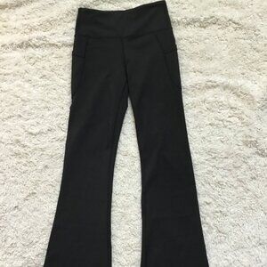 OTOS Activewear Flared Leg High Waist Leggings Pockets Stretchy Yoga Blk M